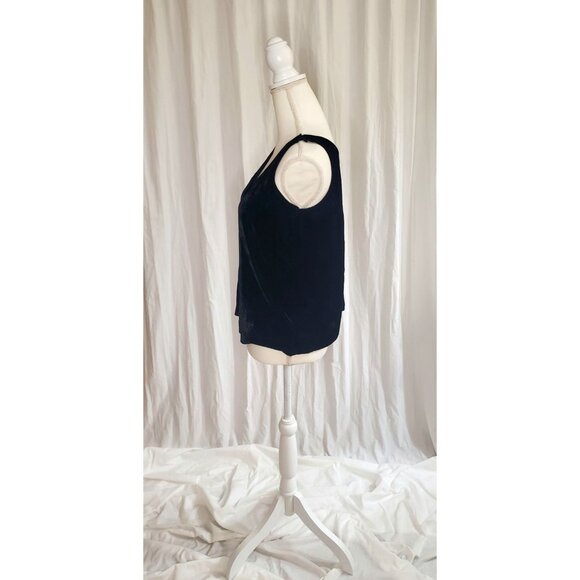 Vintage Black Velvet Tank Top Camisole J.Crew Size 8 Gothic Y2K Minimalist - Picture 4 of 16